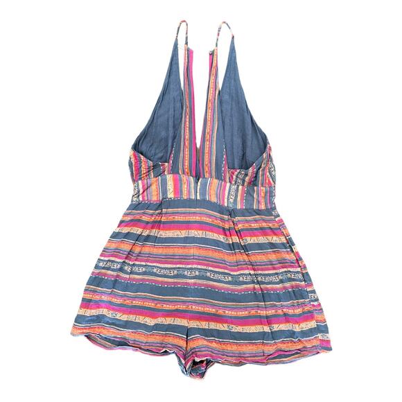 Free People Multicolor Boho Short Romper Size 8 - Picture 6 of 10